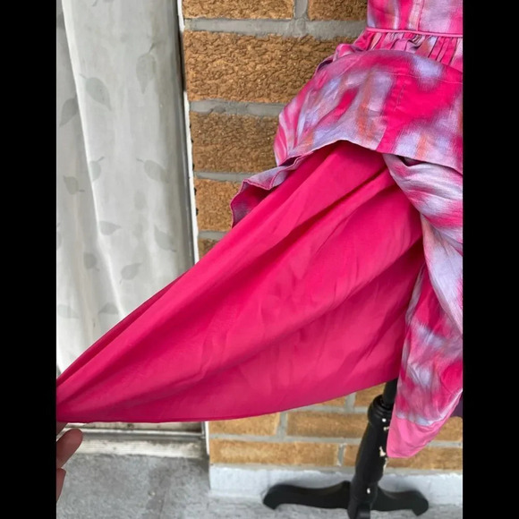 REBECCA TAYLOR PINK MULTI TIE DYE STRAPLESS Dress - Picture 4 of 9